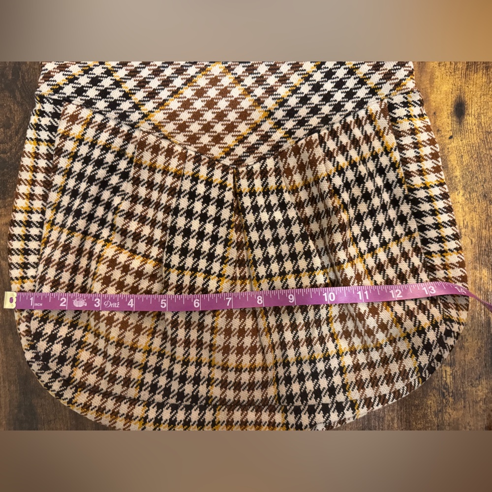 Francois Beauregard Brown Black Houndstooth Tote Handbag Boho Designer Small - Picture 14 of 16